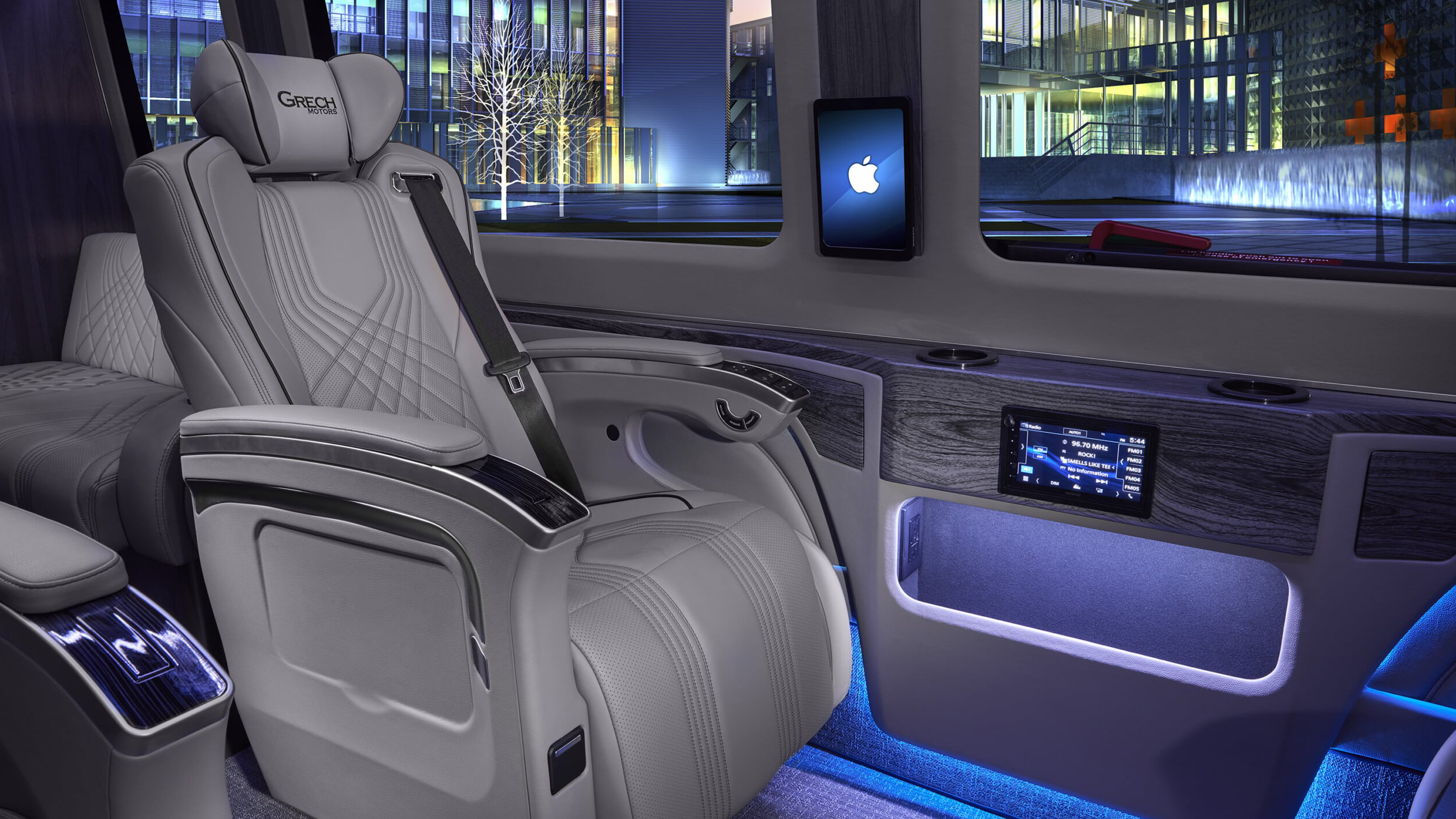 interior of luxury car with leather seats