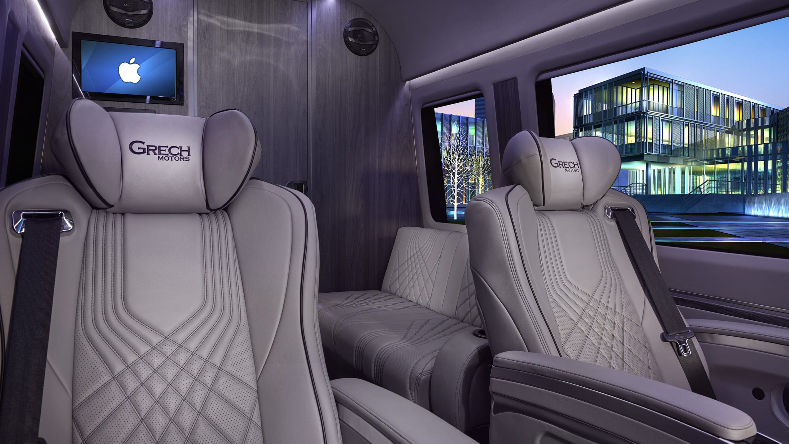 interior of luxury car with leather seats