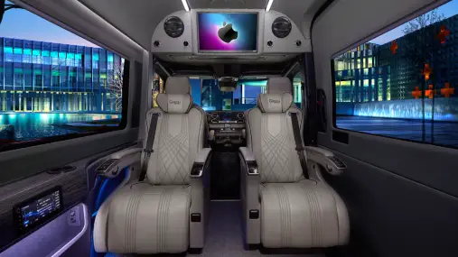 interior of luxury car with leather seats
